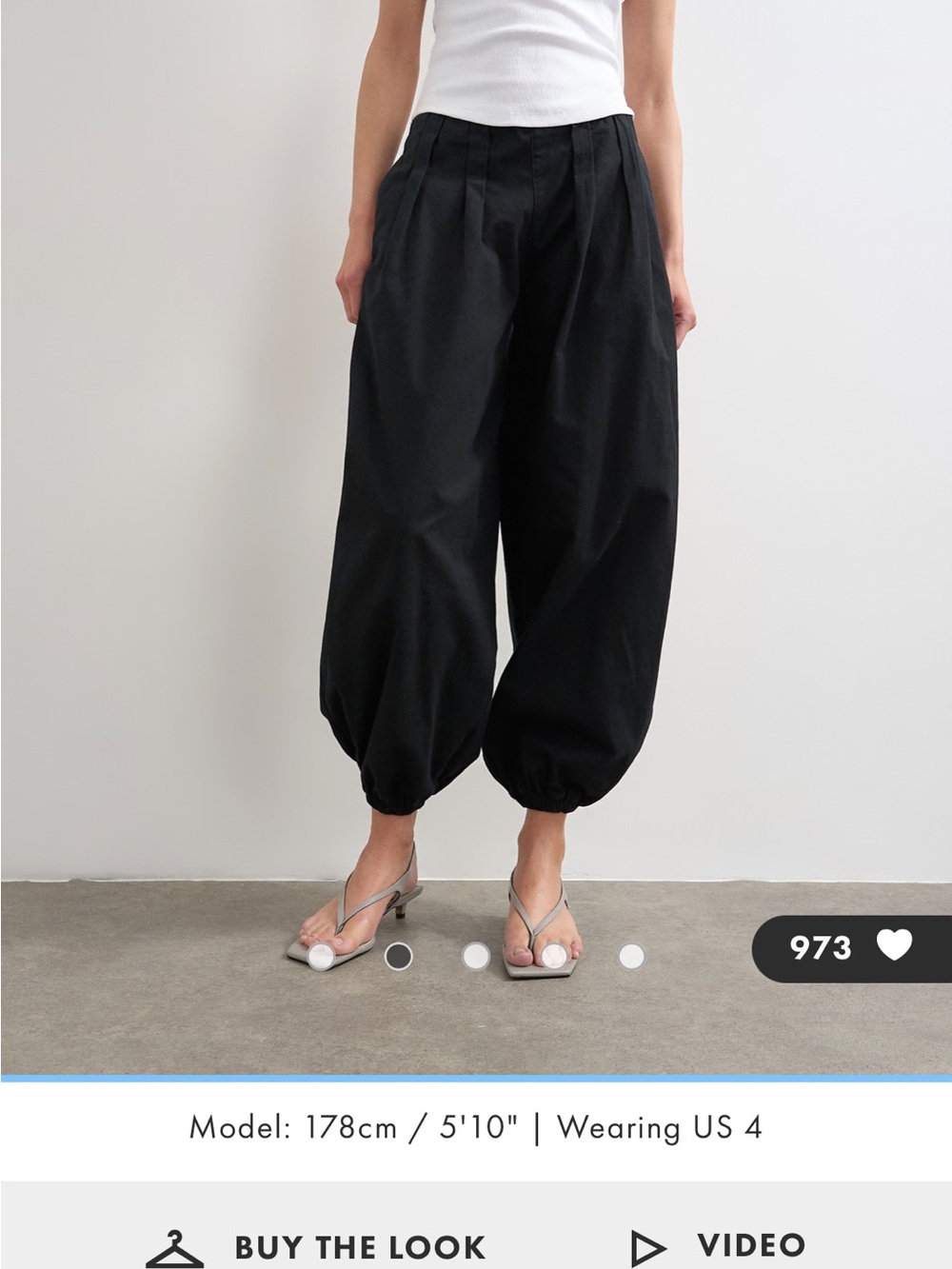 Topshop Black Wide Balloon Ankle Pants